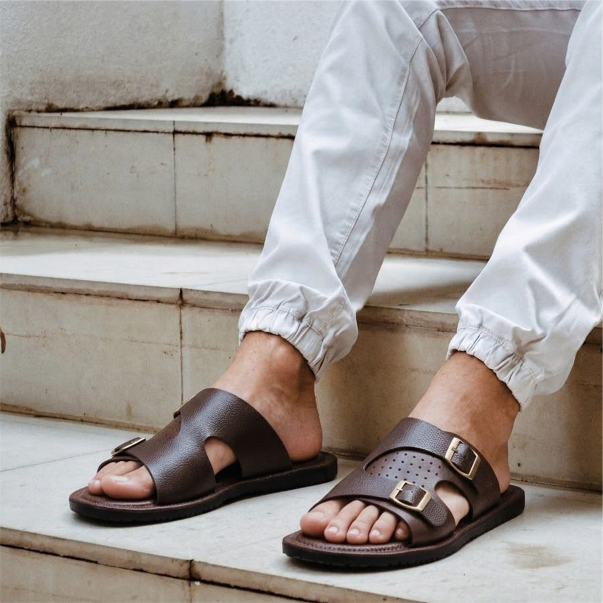Men's Flat Buckle Mule Soft comfort
