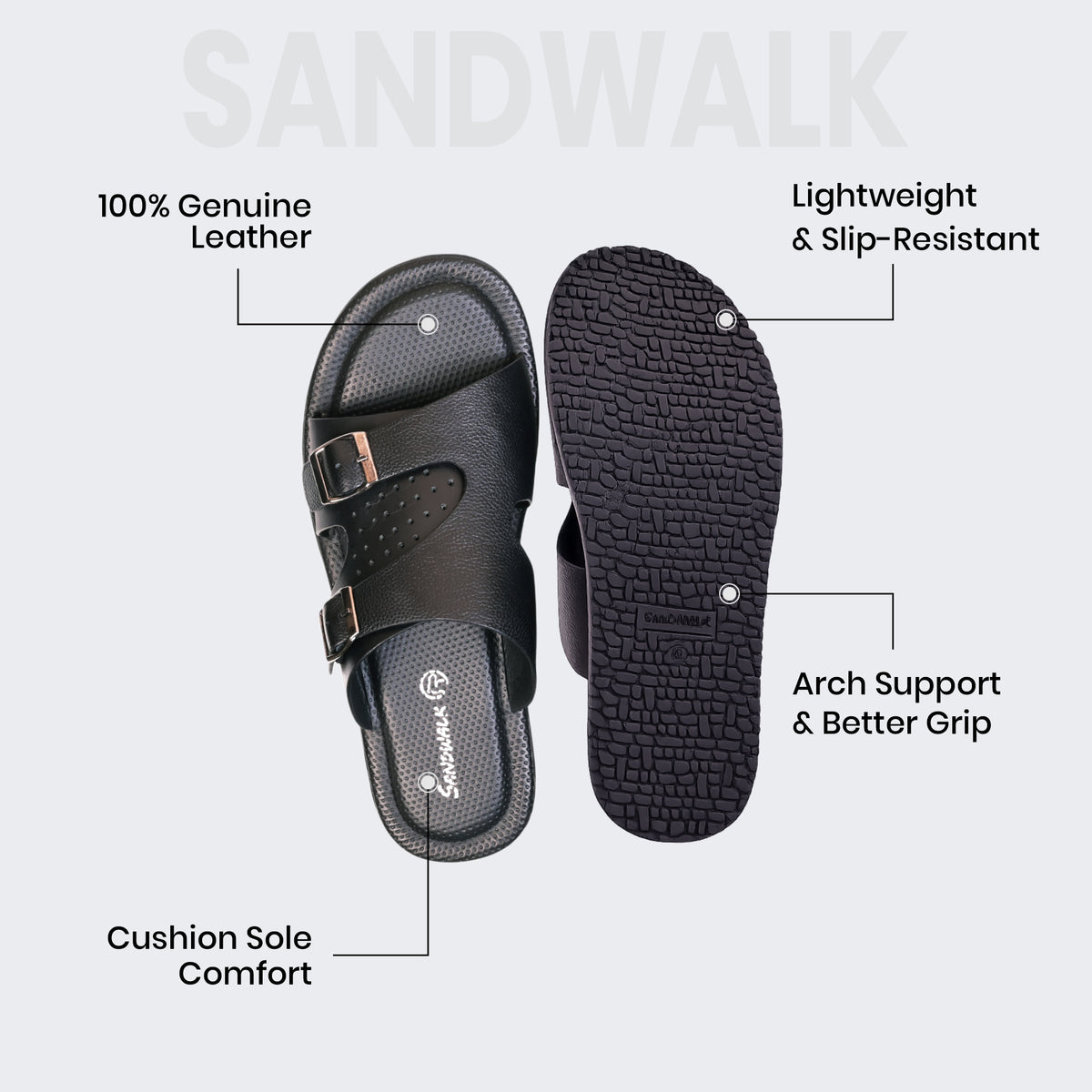 Men's Flat Buckle Mule Soft comfort